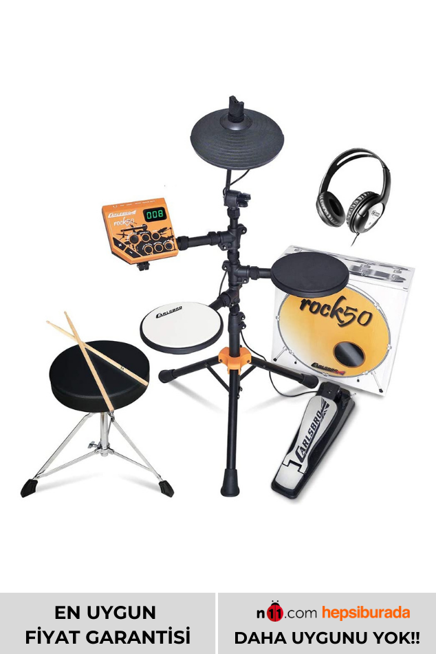 Carlsbro rock50 bp1 Dijital Çocuk Davulu (Tabure+Kulaklık)